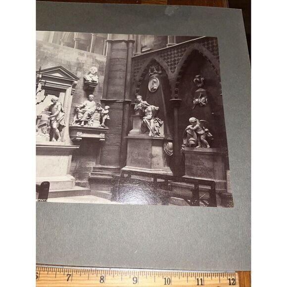 Vintage Westminster Abbey Poet’s Corner Mounted Architecture Photo England - Picture 3 of 4